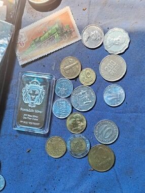 Scottsdale Silver 1oz Bullion Plated Bar - Shiny Silver& World Coin Lot